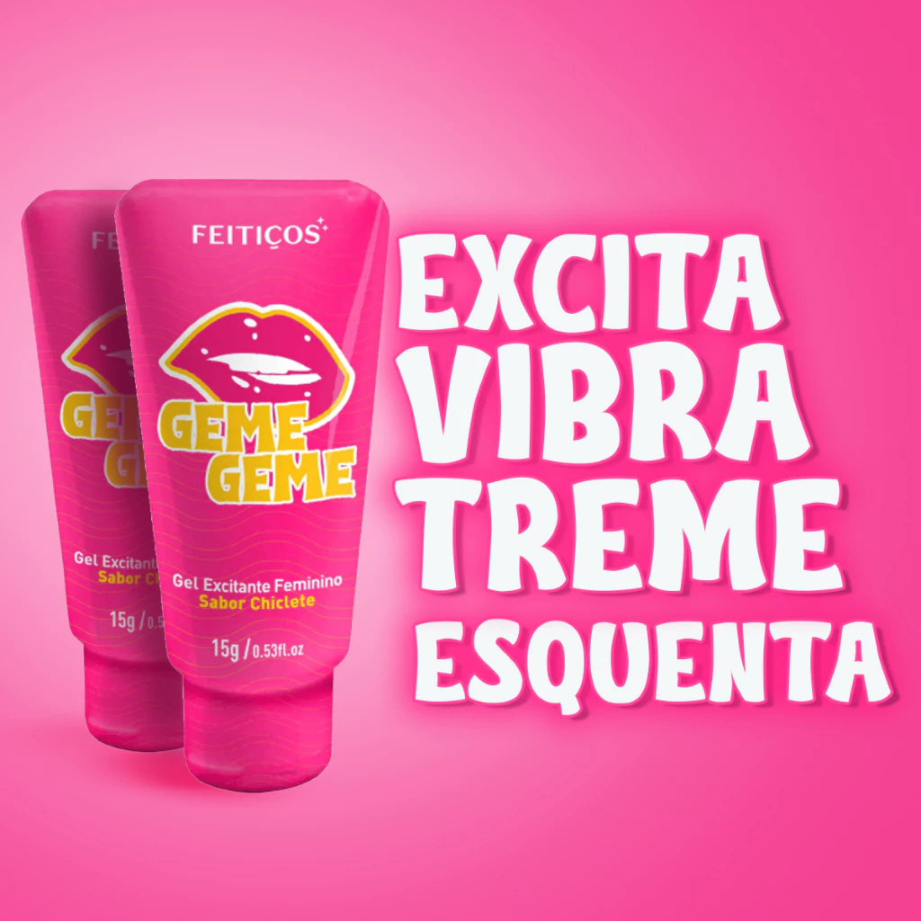 Gel Excitante Feminino Chiclete Geme - Sensações - Vibra- Pulsa - Lubrifica